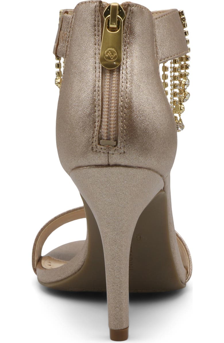 Adrienne Vittadini Gala Metallic Crystal Fringe Stiletto Sandal, Alternate, color,