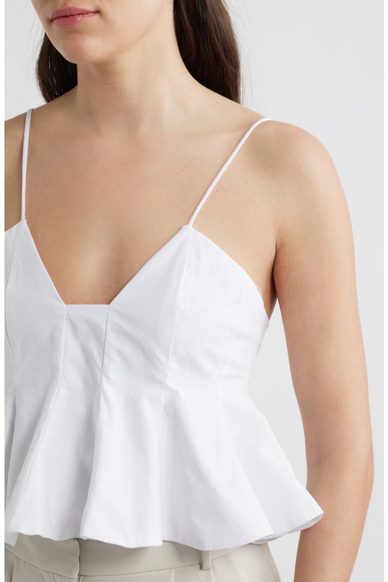 Azores Seamed Peplum Cotton Top, Alternate, color, OFF WHITE