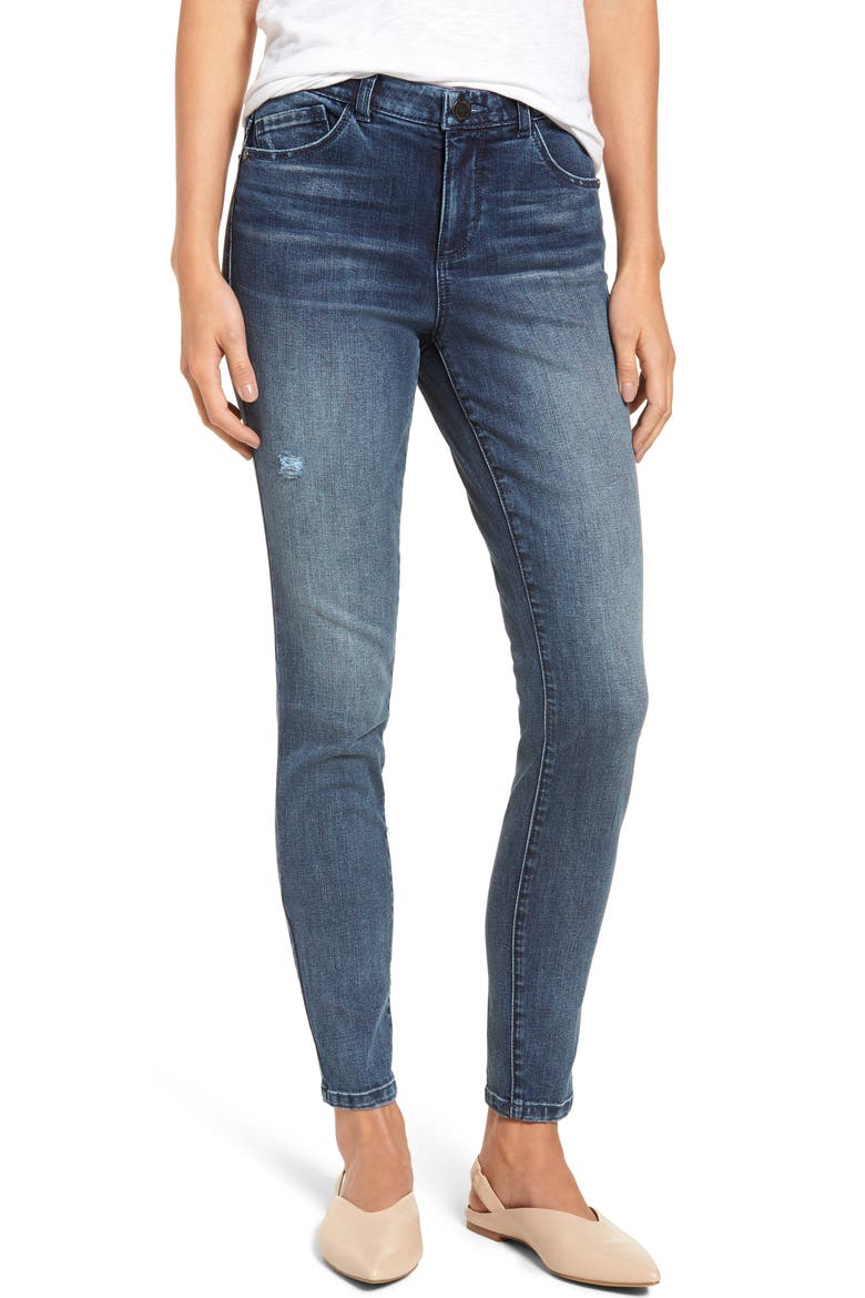Ab-Solution High Waist Skinny Jeans (Nordstrom Exclusive), Main, color, BLUE