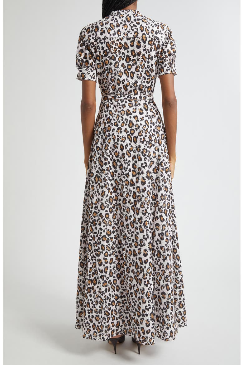 Leopard Print Cotton Eyelet Belted Shirtdress, Alternate, color, LEOPARD PRINT