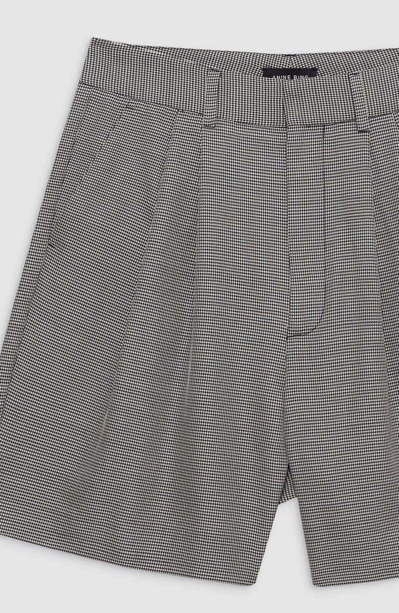 ANINE BING Carrie Short, Alternate, color, Black / White Houndstooth