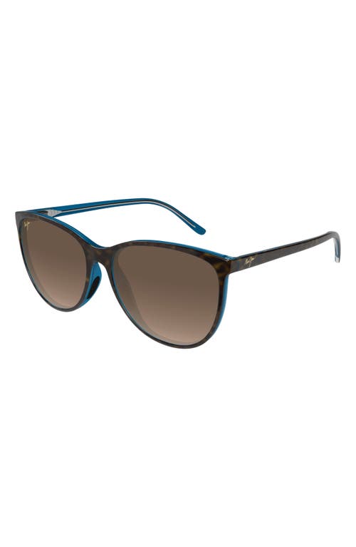 Maui Jim Rose Ocean 57mm Gradient Polarized Cat Eye Sunglasses In Brown