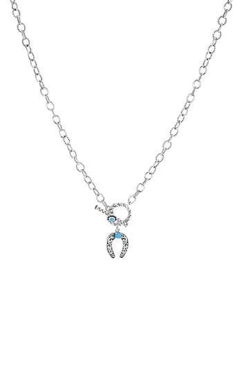 Samuel B. Sleeping Beauty Turquoise Horseshoe Pendant Necklace In Blue