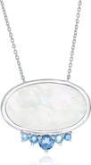 SIMONA Oval Mother-of-Pearl & Semiprecious Stone Pendant Necklace
