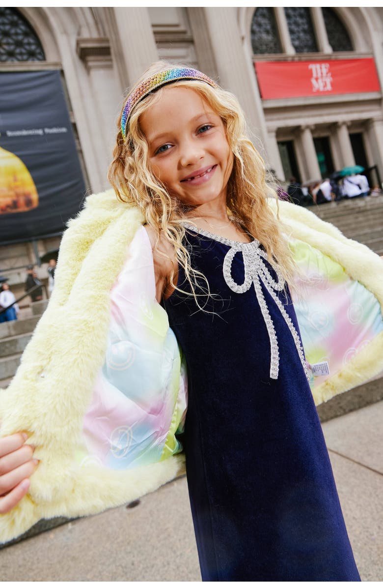 Lola + The Boys Velvet Bow Princess Dress, Alternate, color, 