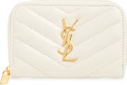 Saint Laurent Cassandre Matelassé Leather Zip Wallet