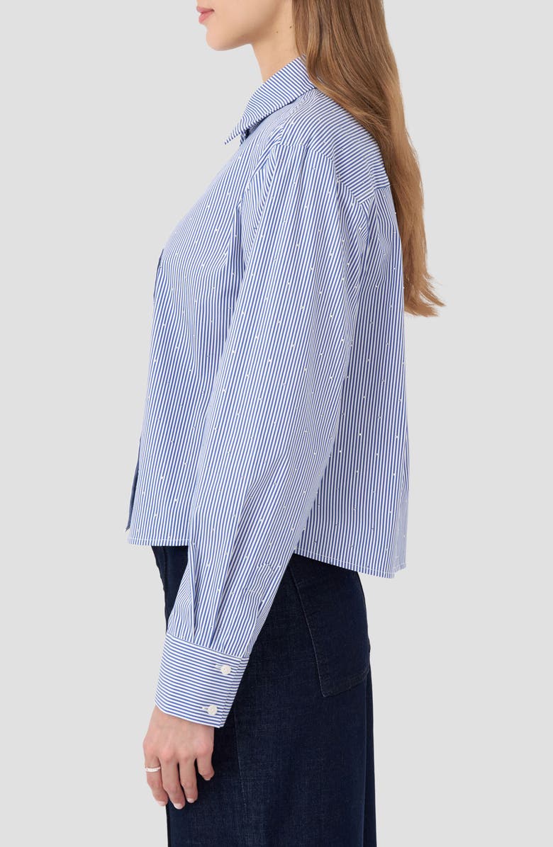 RM Rebecca Minkoff Boxy Stripe Button-Up Shirt, Alternate, color, Blue Stripe