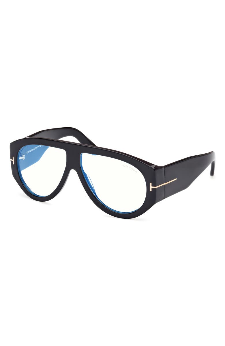 TOM FORD 60mm Pilot Blue Light Blocking Glasses, Alternate, color, 