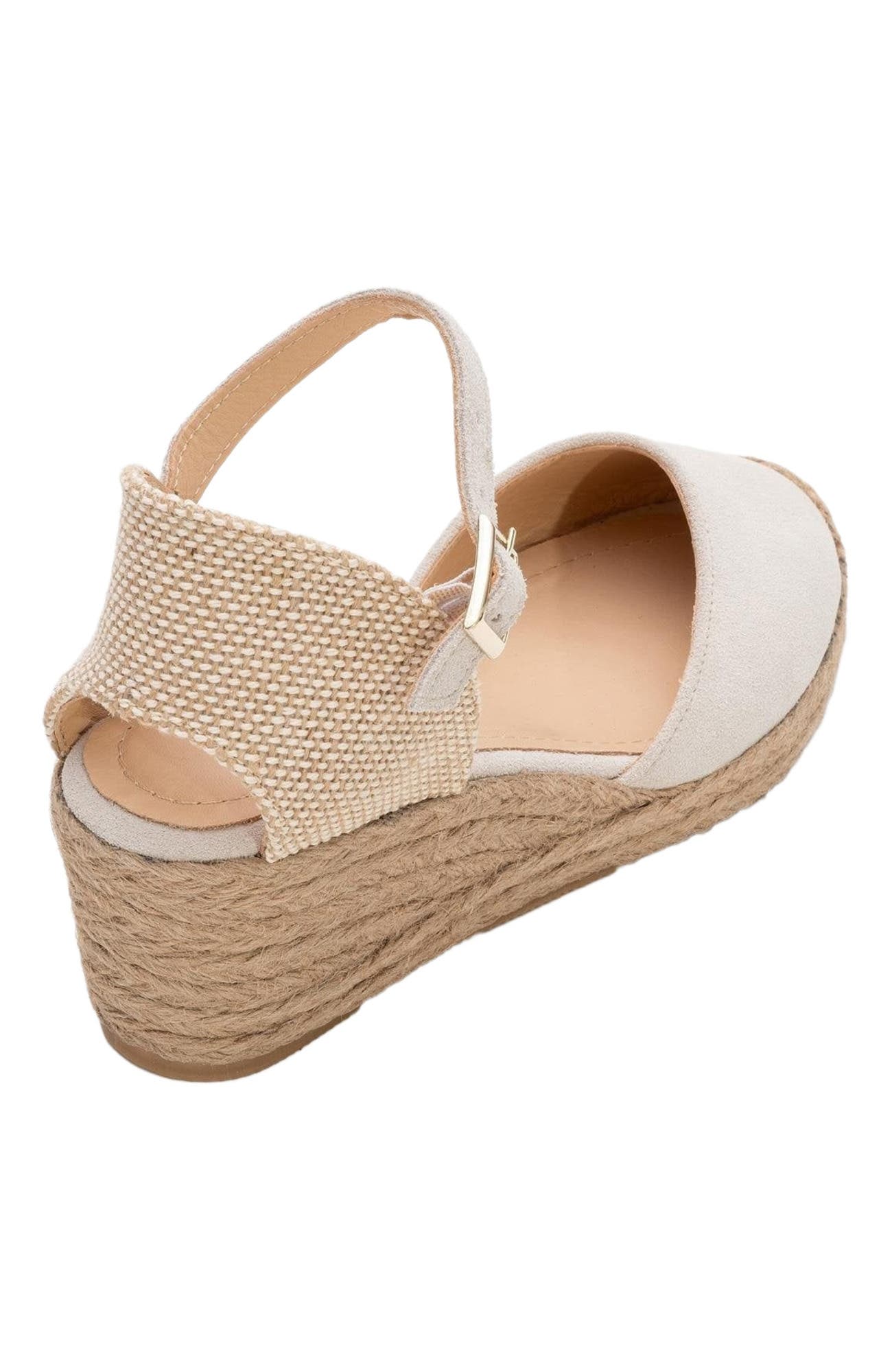 Aldea Leather Platform Espadrille, Alternate, color, Beige Suede Leather