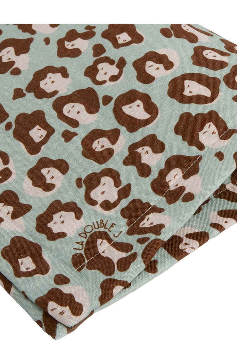 La DoubleJ Placemats Set Of 2 (35X45) Lady Leopard Acqua Acquamarin, Alternate, color, Lady Leopard Acqua Acquamarin