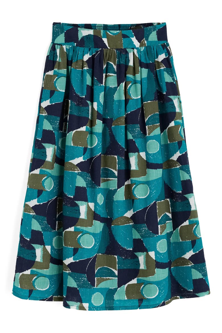 Mevagissey Organic Cotton Midi Skirt, Alternate, color, PENWITH ABSTRACT EMULSION