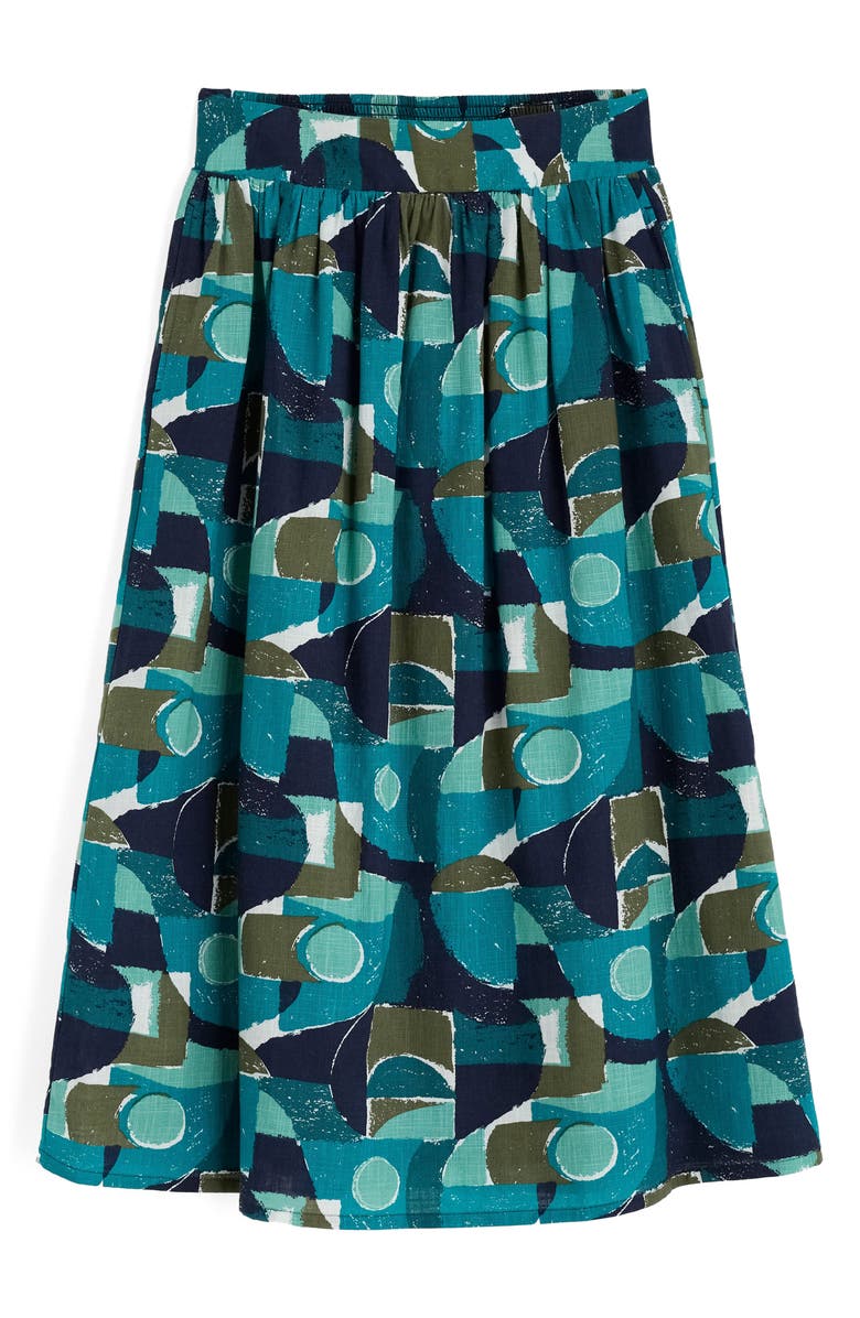 Seasalt Cornwall Mevagissey Organic Cotton Midi Skirt, Alternate, color, Penwith Abstract Emulsion