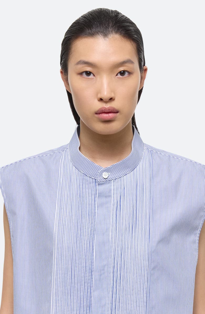Helmut Lang Stripe Sleeveless Tuxedo Shirt, Alternate, color, 