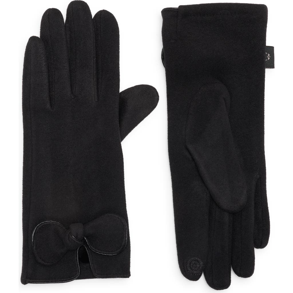 Nanette Lepore Bow Cuff Gloves In Black