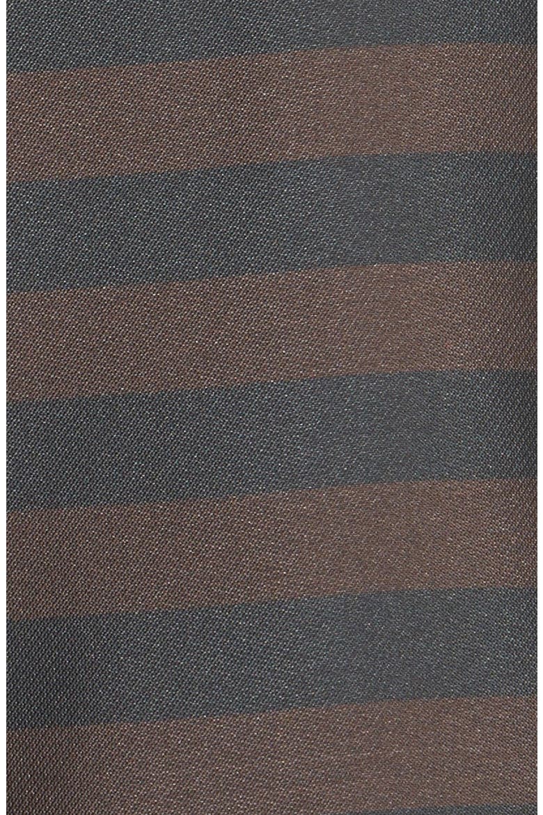 Pleat Midi Skirt, Alternate, color, BLACK- BROWN STRIPE