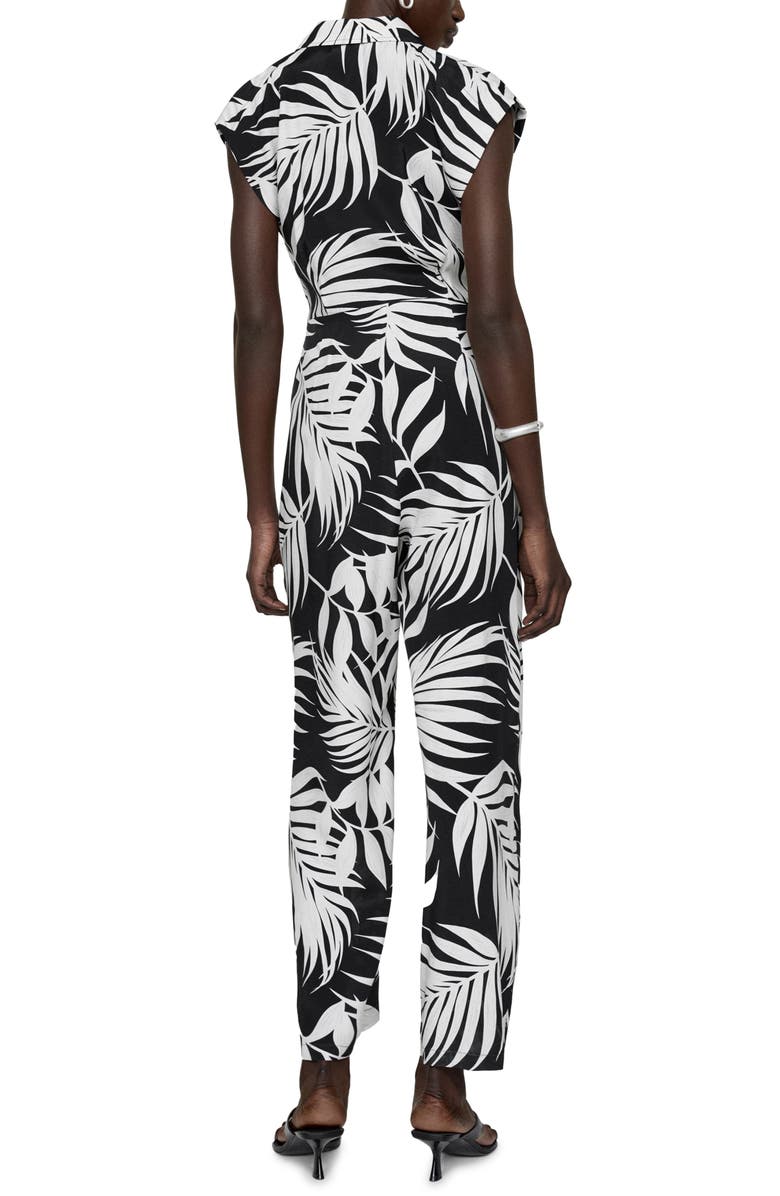 MANGO Print Tie Waist Jumpsuit, Alternate, color,