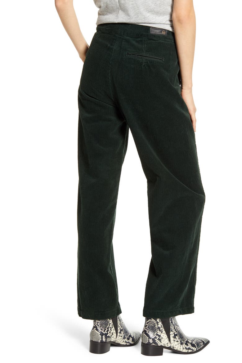 The Tomas High Waist Wide Leg Corduroy Trousers, Alternate, color, PINE NEEDLE
