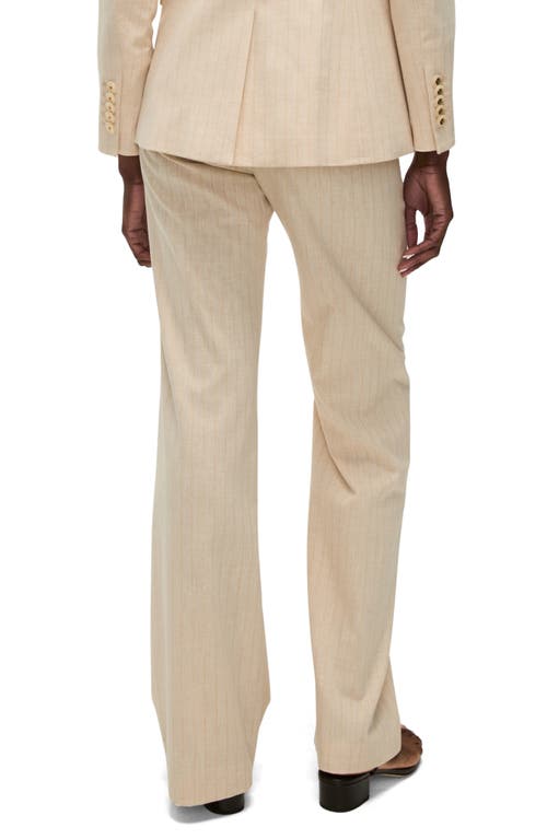 Veronica Beard Jude Stripe Cotton Blend Pants In Natural Gold