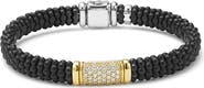 LAGOS Men's Two-Tone Matte Black Ceramic Diamond Bracelet