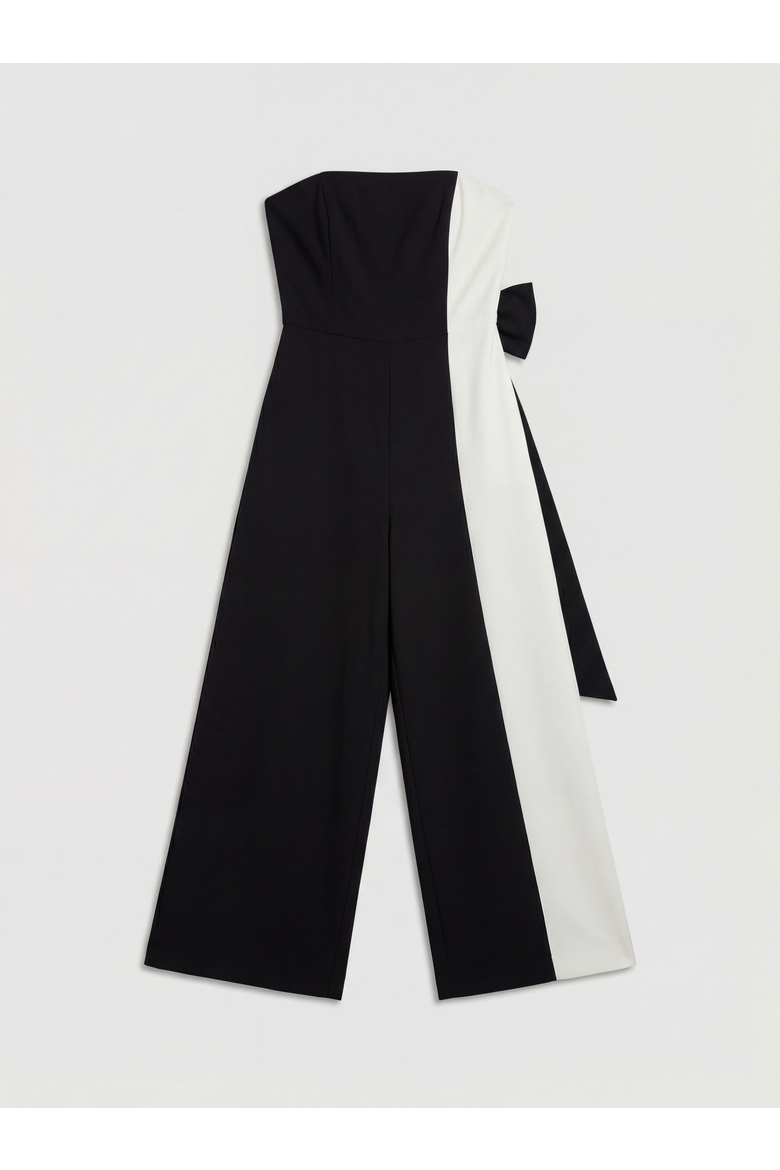Soft Tailored Bandeau Jumpsuit, Alternate, color, Mono