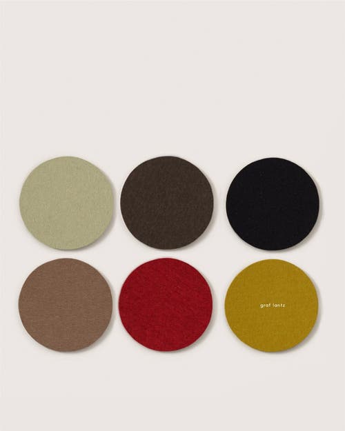 Graf & Lantz Graf Lantz Bierfilzl Merino Wool Round Coaster Multi 6 Pack In Multi