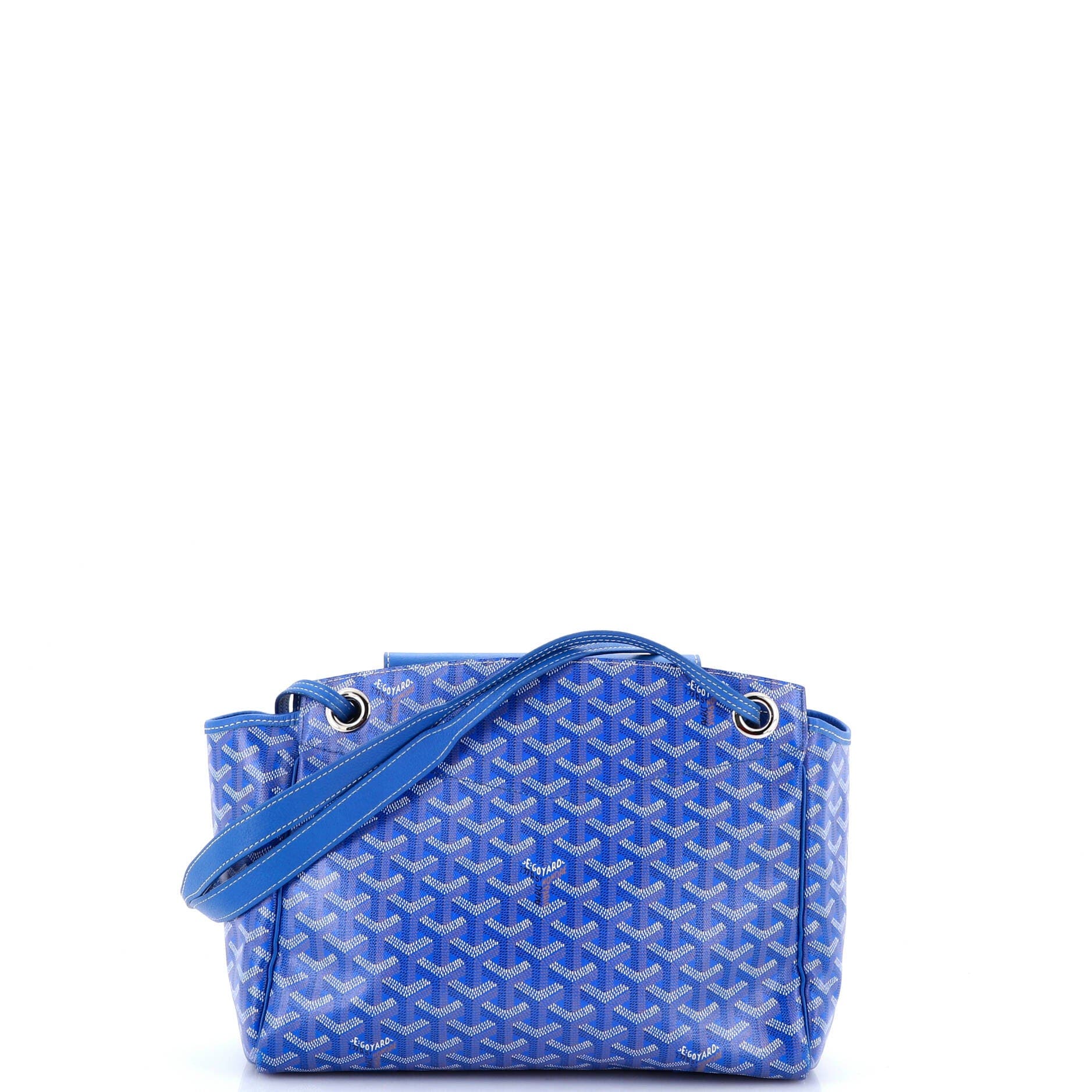 Pre-Owned Goyard Rouette Bag Coated Canvas PM, Main, color, Blue