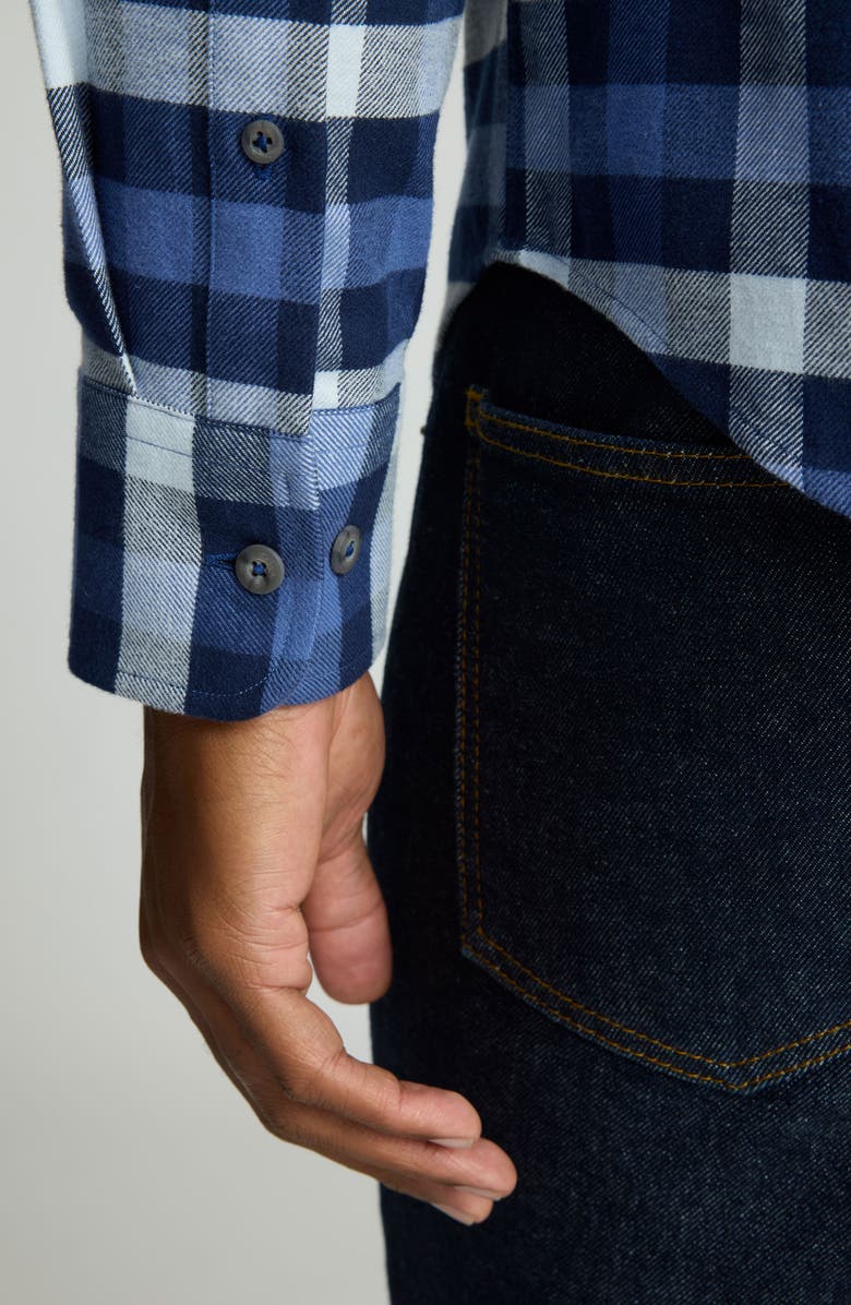 UNTUCKit Plenville Flannel Shirt, Alternate, color, Navy