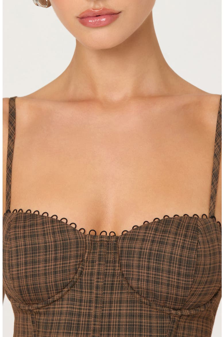 Baylin Corset Top, Alternate, color, BLACK BROWN PLAID