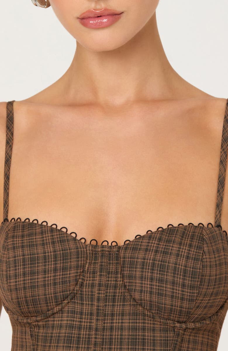 ASTR the Label Baylin Corset Top, Alternate, color, Black Brown Plaid