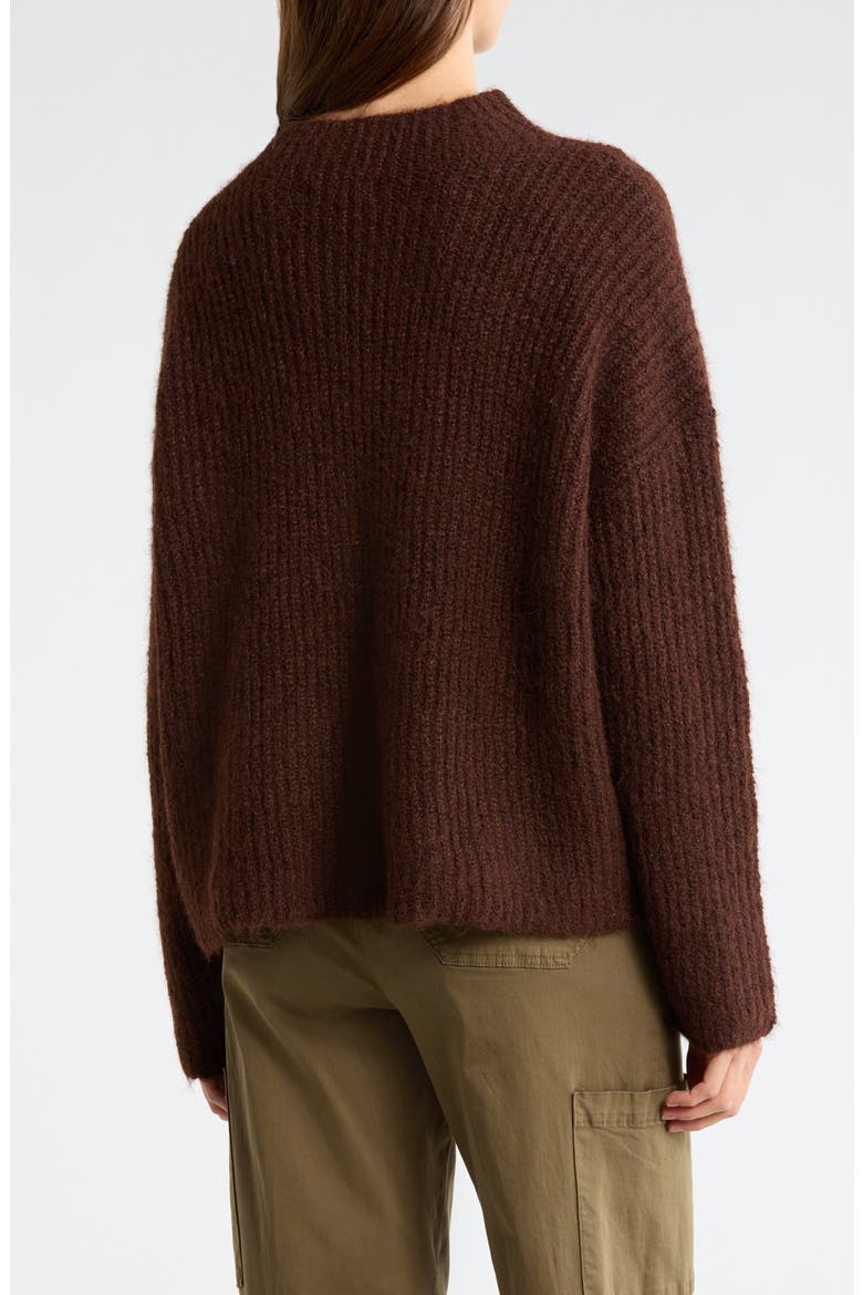 Mock Neck Sweater, Alternate, color, CHOCOLATE