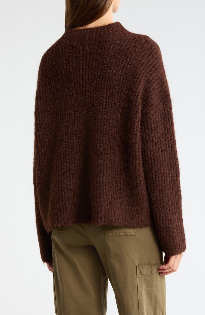 All in Favor Mock Neck Sweater, Alternate, color, Chocolate