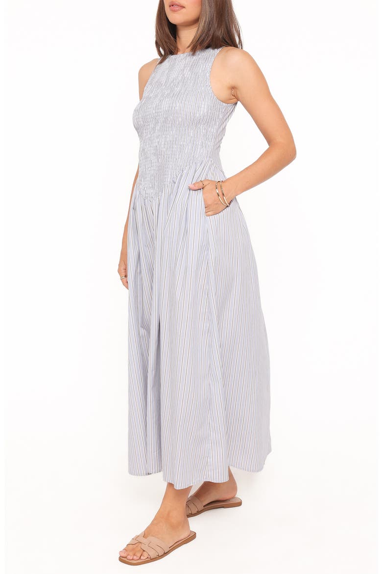 Tony Stripe Sleeveless Maxi Dress, Alternate, color, BROWN/ BLUE STRIPE