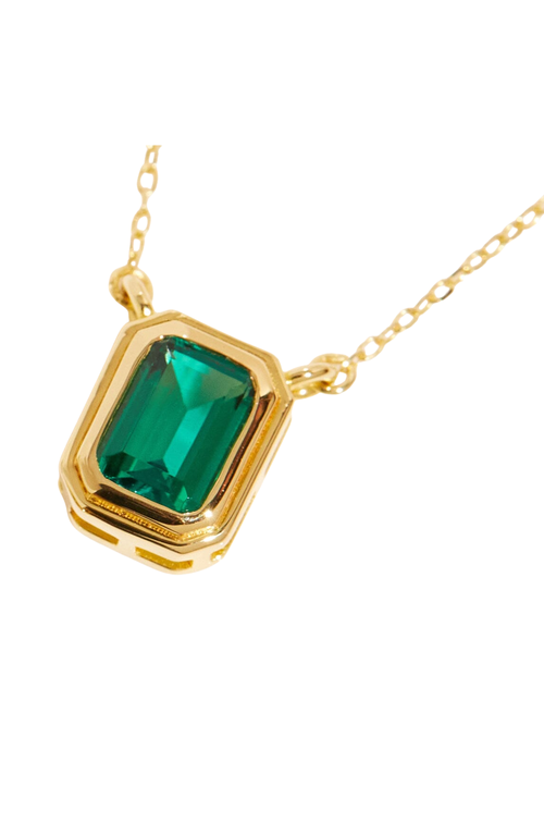 Aurate New York Lab Grown Emerald Heirloom Necklace In Gold