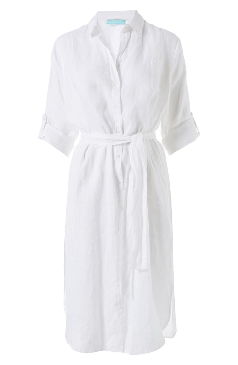 Melissa Odabash Melissa Obadash Dania Long Sleeve Linen Cover-Up Shirtdress, Alternate, color, 