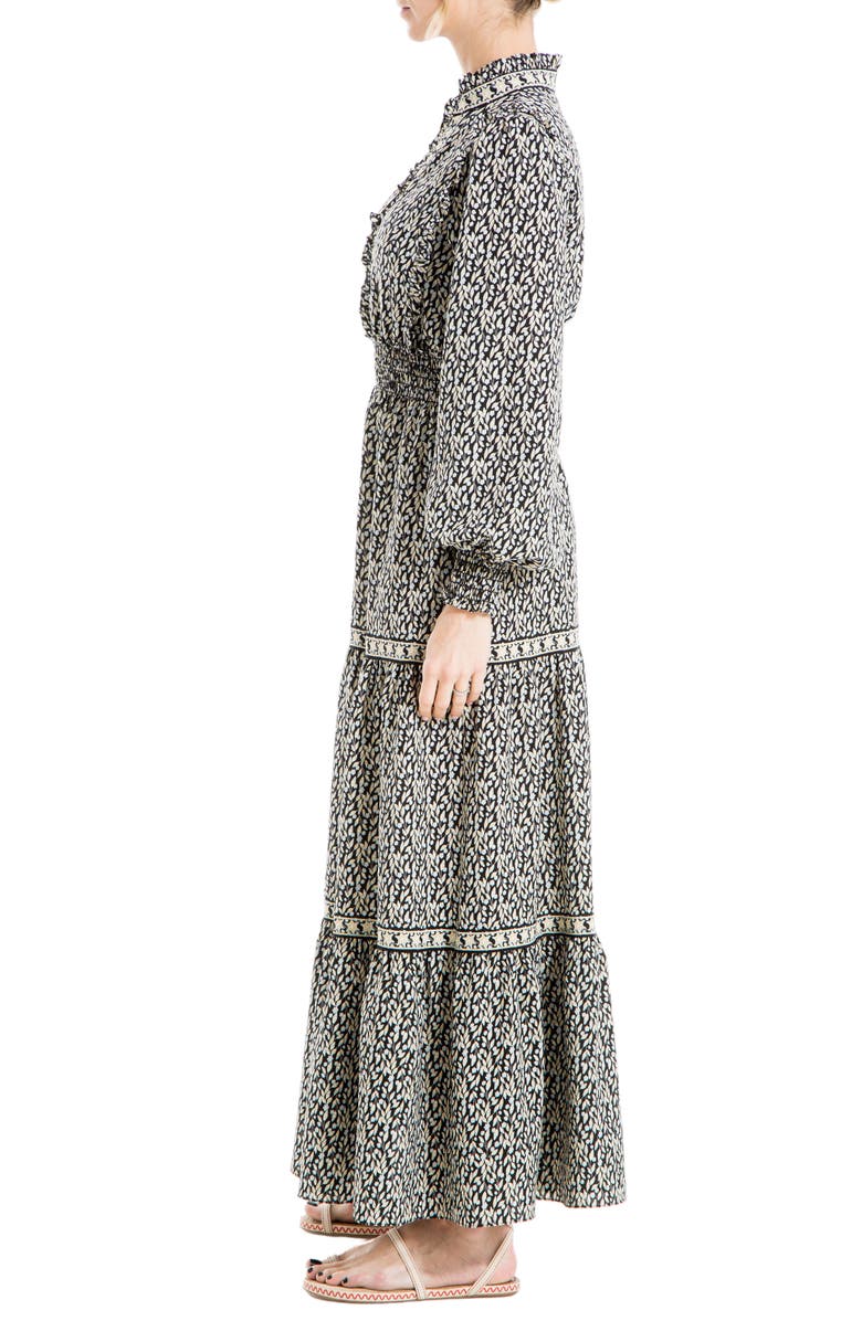 MAX STUDIO Printed Tiered Smocked Waist Maxi Dress, Alternate, color,