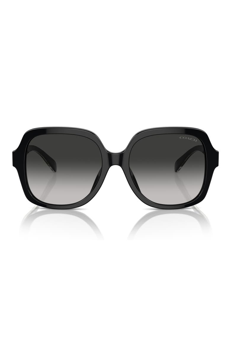 54mm Square Gradient Sunglasses, Alternate, color, BLACK
