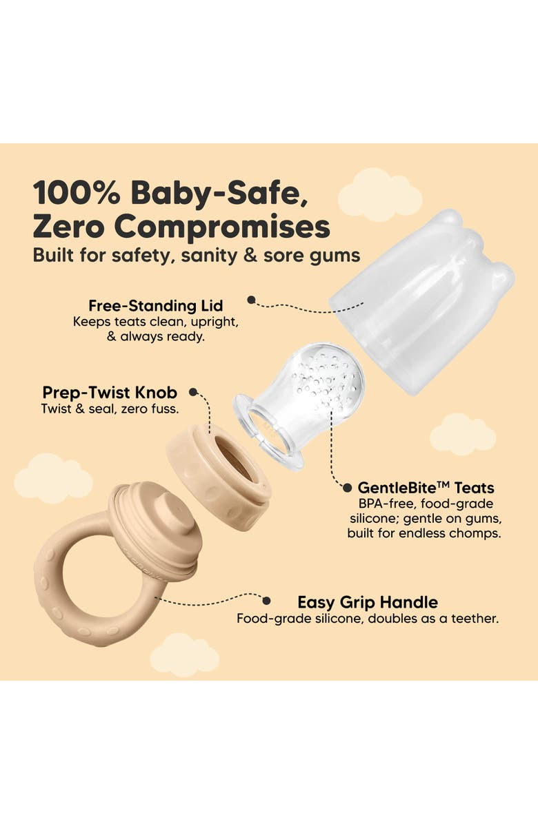 KeaBabies 2-Pack Lil' Prep Baby Food Feeders, Alternate, color, Terracotta