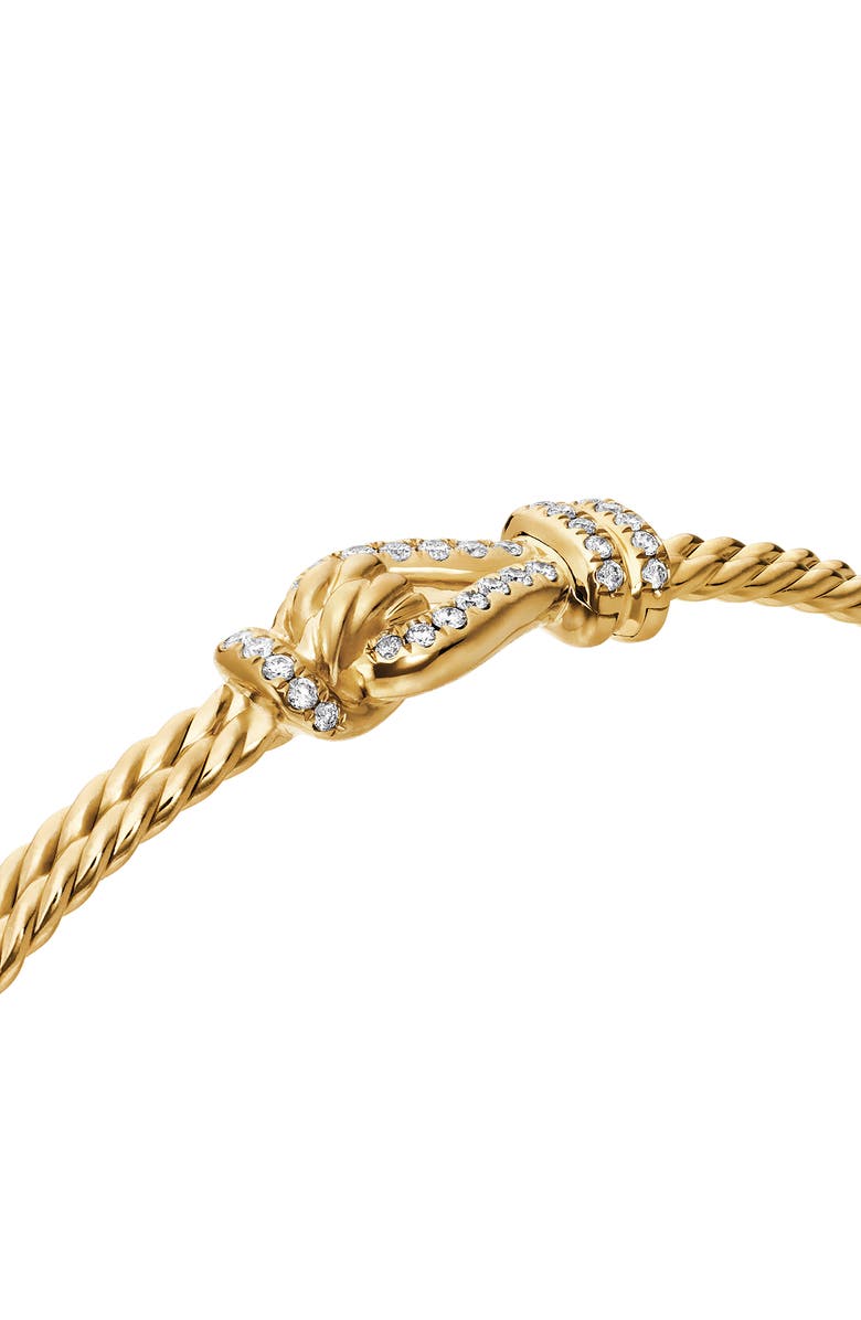 David Yurman Thoroughbred Loop Bracelet in 18K Yellow Gold with Diamonds, 4.5mm, Alternate, color, 18K Yellow Gold