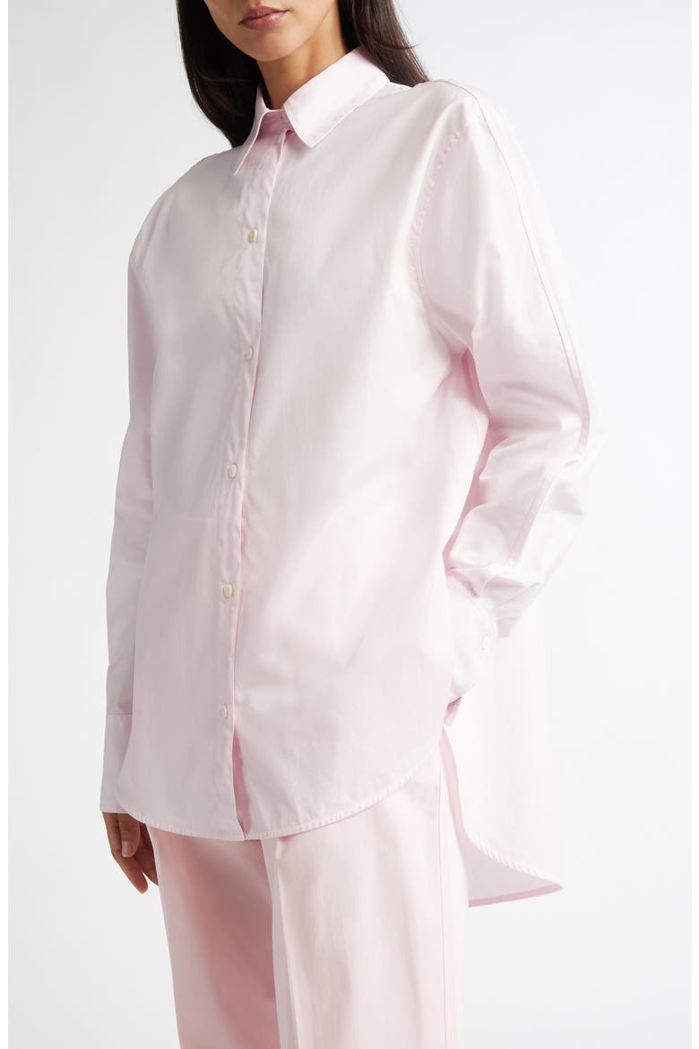 Wide Sleeve Cotton Poplin Button-Up Shirt, Alternate, color, BLOSSOM