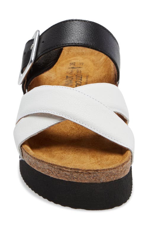 Naot Juliette Slide Sandal In Soft White/soft Black