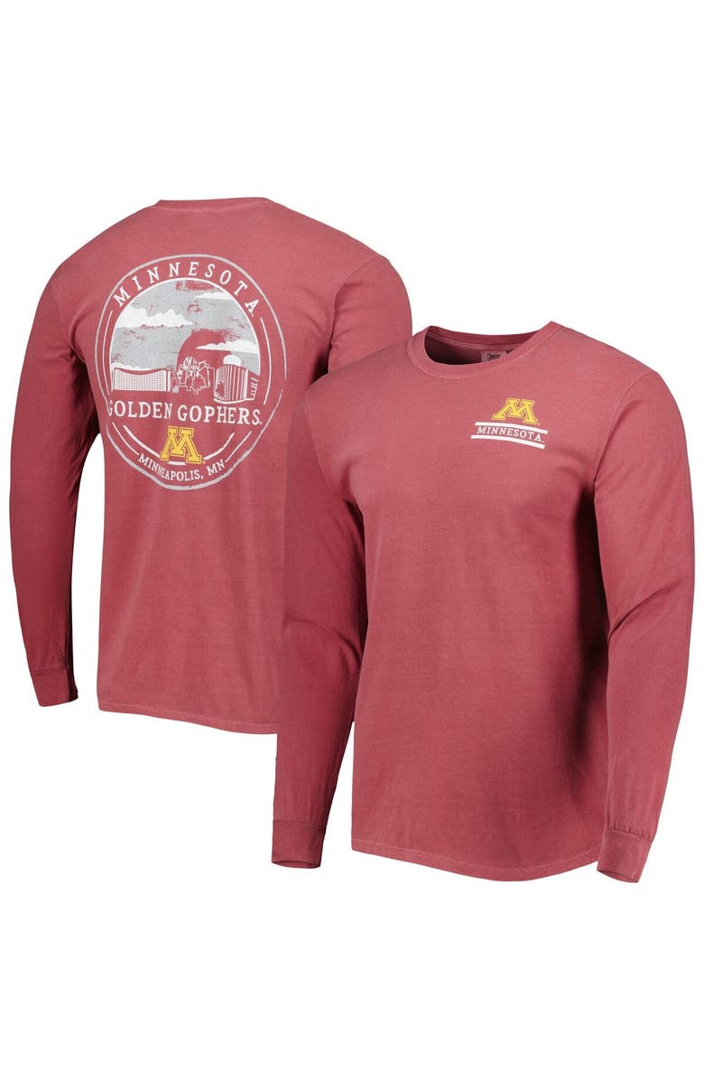 IMAGE ONE Men's Maroon Minnesota Golden Gophers Circle Campus Scene Long Sleeve T-Shirt, Main, color, 