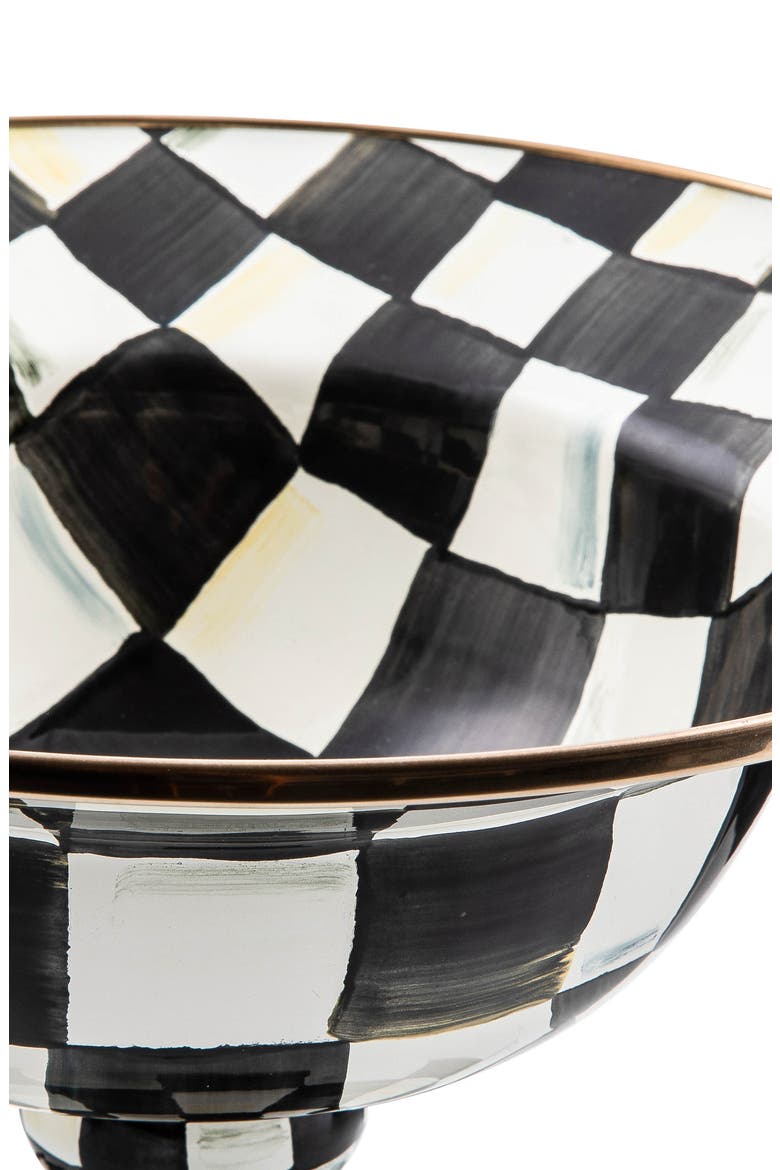 Courtly Check Enamel Compote, Alternate, color, BLACK/ WHITE