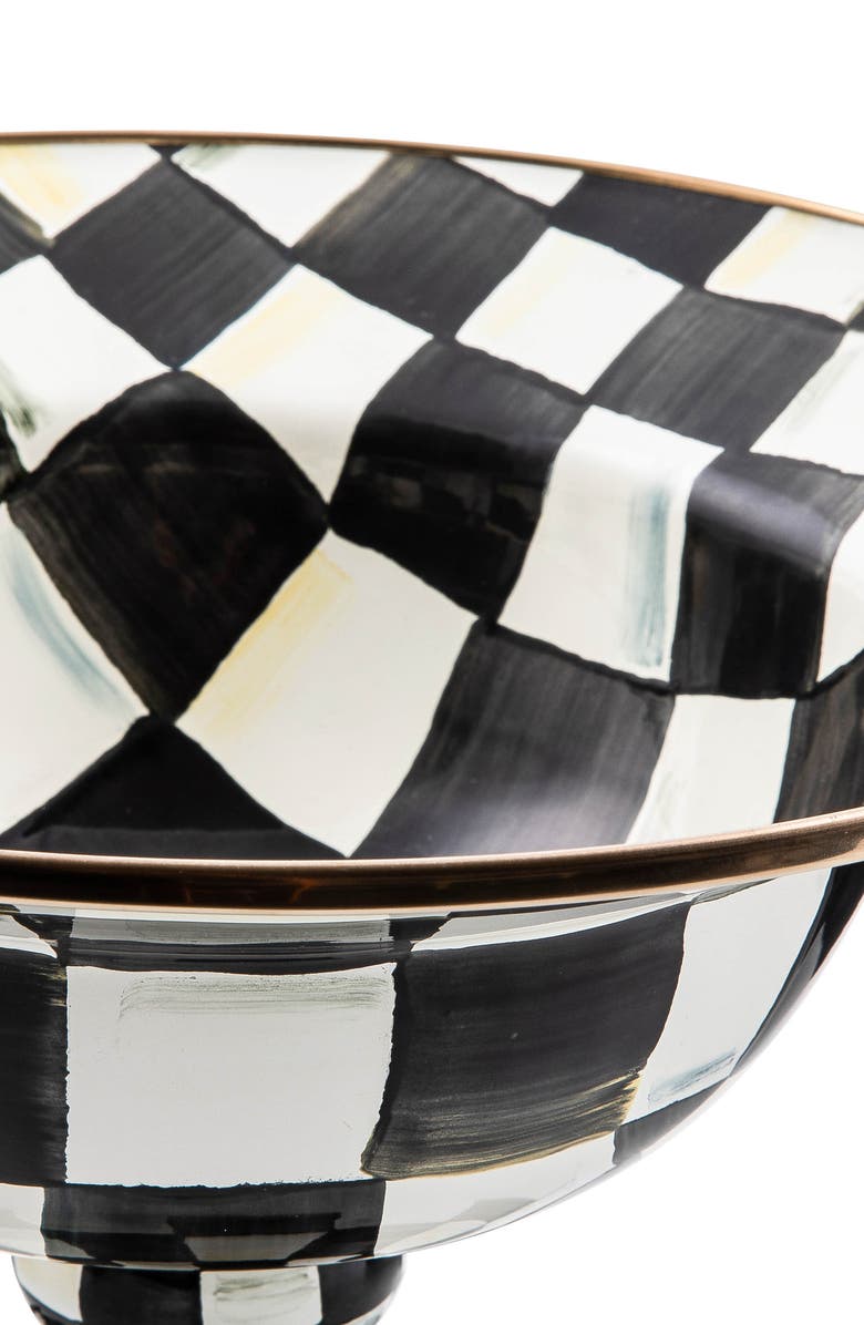 MACKENZIE CHILDS Courtly Check Enamel Compote, Alternate, color, Black/ White