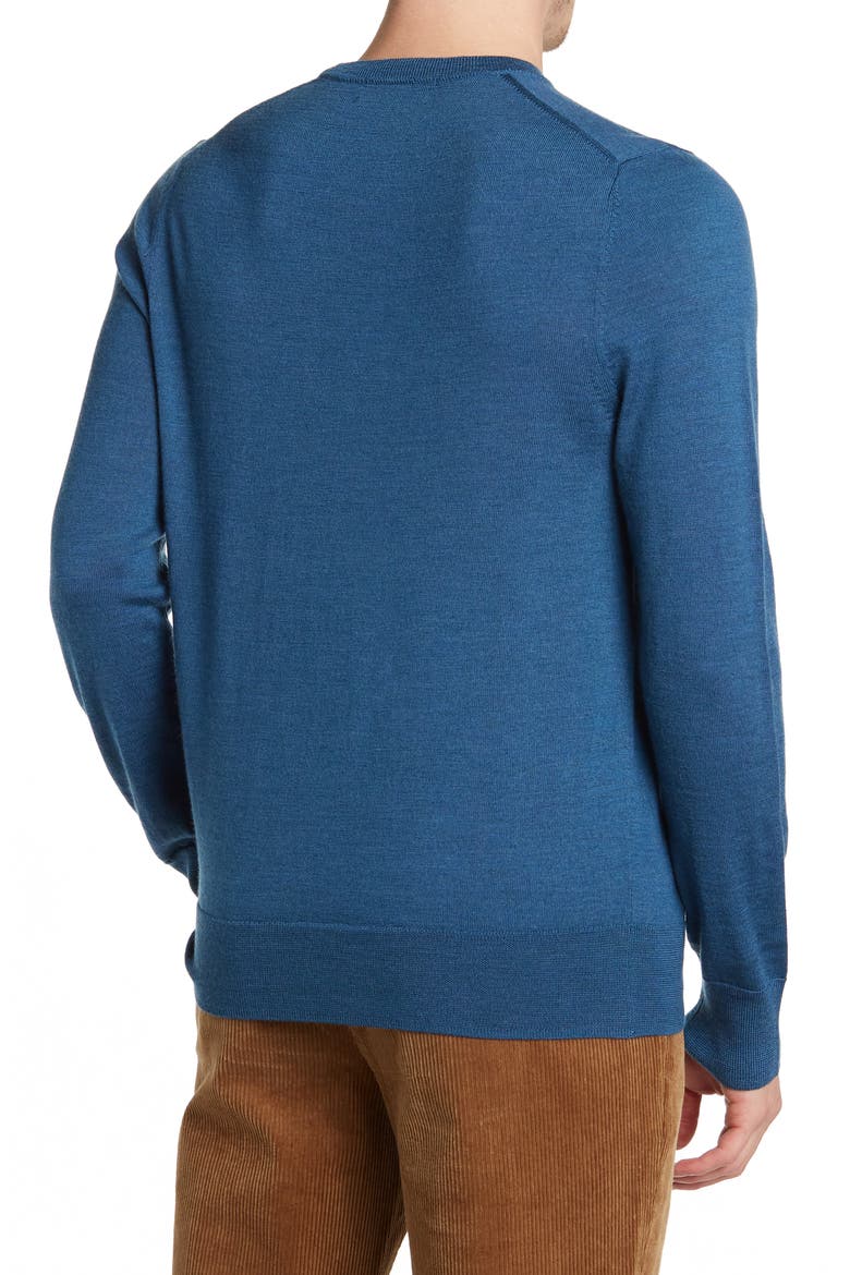 Crewneck Merino Wool Sweater, Alternate, color, MED BLUE