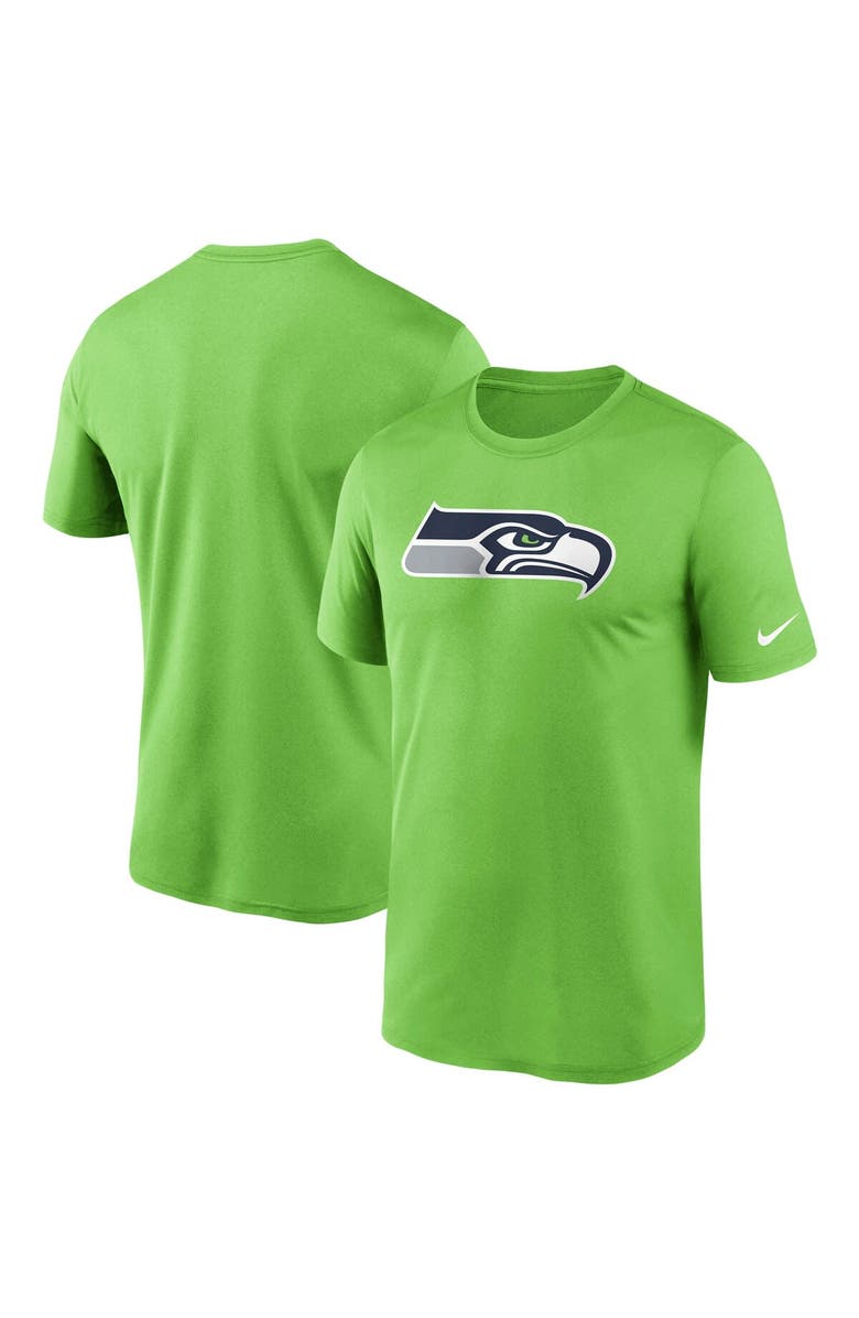 Nike Men's Nike Neon Green Seattle Seahawks Logo Essential Legend Performance T-Shirt, Main, color, 
