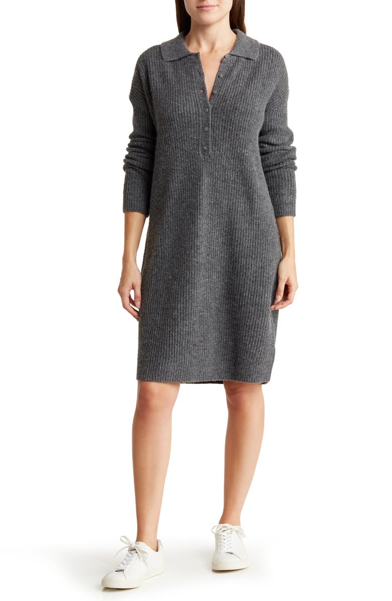 Treasure & Bond Polo Long Sleeve Sweater Dress, Main, color, 