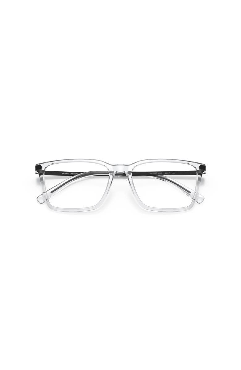 Armani Exchange 54mm Rectangle optical glasses, Alternate, color, Transparent