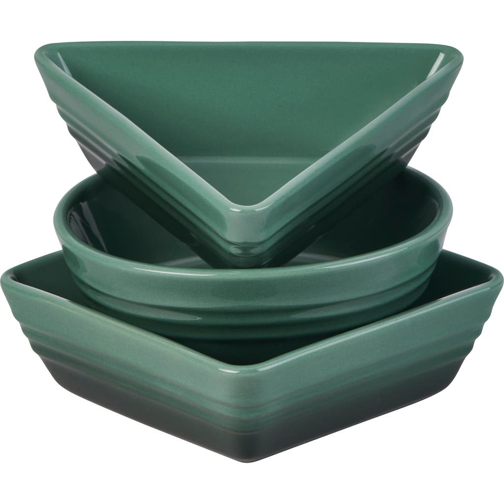 Le Creuset Stoneware 3-piece Tapas Dish Set In Artichaut