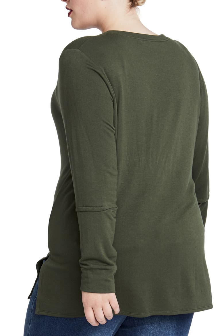 Split Arm Top, Alternate, color, ARMY GREEN