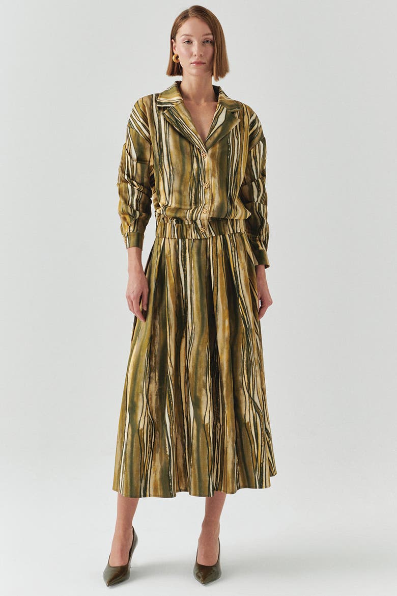 Melina Striped Jacket, Alternate, color, Green